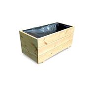 FKL DESIGN Home Deco Jardinera de Madera Jardinera de jardín Jardinera de Madera Jardinera de Madera Verde Impregnada Lista para Montar D23 (60 x 30 x 29 cm)