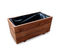 FKL DESIGN Home Deco Jardinera de madera para jardín, terraza, jardinera de madera, impermeabilizada, D26 (nuez, 60 x 30 x 29 cm)