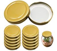 fkngcp 12PCS Jar Lids 63mm Jam Jar Covers Replacement Tinplate Canning Lids for Meal Prep & Storage Regular Mouth Canning