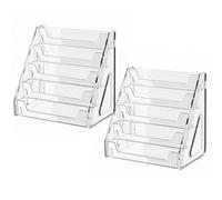 fkngcp 2PCS Card Display Stand 5-Layer Secure Clear Acrylic Card Stand Easy Snap-On & Better Presentation for Postcards, Stickers, Brochures Collection Display