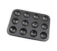 fkngcp Bandeja para hornear con forma de 12 cavidades, molde antiadherente para Madeleine, molde para pastel de acero al carbono Madeleine