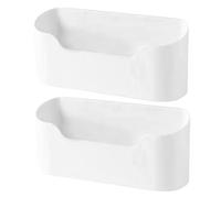 fkngcp Cabinet Door Organizer 2PCS Plastic Adhesive Cabinet Door Storage Stackable Plastic Storage Box for Kitchen, Bathroom, Pantry, Office, Table, White Bathroom Organizer