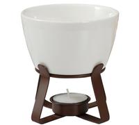 fkngcp Chocolate Fondue Set, Ceramic Mini Fondue Set, Cheese Chocolate Melting Pot with 2 Forks, 300ml Butter Warmer for Party, Home, Birthday, Picnics, No Candle, 3Pcs Sets