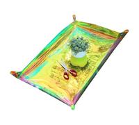 fkngcp Estera de repotación de Plantas, Alfombra para macetas de Plantas de Cuero Impermeable, plantación de 17x30 Pulgadas, apotamiento portátil Plegable para de Interior, Estilo 3 macetas