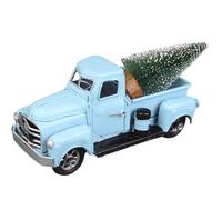 fkngcp Little Blue Truck Christmas with Christmas Tree Vintage Iron Truck Decoraciones Resistentes a la óxido para Mesa, Estante, centros de Mesa Little Blue