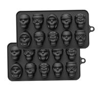 fkngcp Molde de calavera 2pcs 10 cavidades extrañas calicón silicona molde para hornear resistente al calor pastel 3d moldes de silicona de halloween para hornear, chocolate, dulces y pasteles