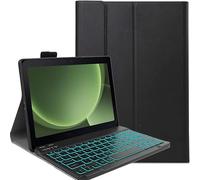 FKQLH Funda con teclado para Samsung Galaxy Tab Active5 Pro de 10,1 pulgadas SM-X350/X356B con teclado de 7 colores magnético inalámbrico Bluetooth desmontable [alemán QWERTZ] funda protectora negra