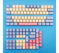 FKRTQIYN Capas de Teclas PBT XDA Personalizada para teclados de Juegos mecánicos de Interruptor MX con un diseño Altamente sublimado(Cotton Candy Theme)