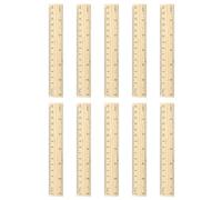 FKWKUW 10 Piezas Reglas Escolares Madera, con 2 Escalas Precisas Reglas De Madera Impresas Individuales A Granel para Escuela Aula Hogar Oficina Manualidades