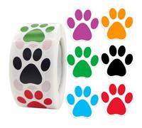 FKWKUW 2 Rollo Pegatinas De Impresión De Patas De Perro Coloridas Etiquetas Adhesivas Huellas De Cachorros Pegatinas para Bolsa De Regalo para Niños Decoración De Sobres Modelado Animal