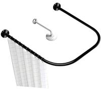 FKXSXAZ Barra de Apoyo Curva para Ducha y bañera, Ajustable, de Acero Inoxidable 304, Antideslizante, Color Negro. Ideal para Personas Mayores y discapacitadas. Medidas: 110 x 110 x 110 cm