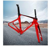 FKXSXAZ Cuadro de Bicicleta de Carretera 700C de Carbono para Carreras Todoterreno, 43,5/46/48/50/52/54/56 cm, Freno de Disco, Eje pasante Delantero 12x100 mm/Trasero 12x142 mm, con horqui