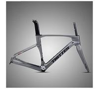 FKXSXAZ Cuadro de Bicicleta de Carretera de Fibra de Carbono con Freno de Disco, tamaño 45/48/51/54 cm, Eje pasante de 12x100/12x142 mm para Ruedas de 700c (Color: Gris Oscuro, tamaño 51 c
