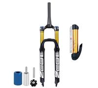 FKXSXAZ Horquilla de suspensión 26/27.5/29 MTB con 160 mm de Recorrido para XC Am, Ajuste de Rebote de aleación de magnesio, Bloqueo Manual/Remoto, QR, Freno de Disco de 9 mm, Bici