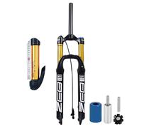 FKXSXAZ Horquilla de suspensión 26/27.5/29 MTB con 160 mm de Recorrido para XC Am, Ajuste de Rebote de aleación de magnesio, Bloqueo Manual/Remoto, QR, Freno de Disco de 9 mm, Bici