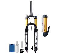 FKXSXAZ Horquilla de suspensión 26/27.5/29 MTB con 160 mm de Recorrido para XC Am, Ajuste de Rebote de aleación de magnesio, Bloqueo Manual/Remoto, QR, Freno de Disco de 9 mm, Bici