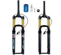 FKXSXAZ Horquilla de suspensión para Bicicleta de montaña de 27,5 y 29 Pulgadas, Horquilla Delantera Ultraligera con Recorrido de 160 mm, Eje pasante cónico sin Rosca de 28,6 Pulgadas y Am