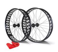FKXSXAZ Juego de Ruedas de Bicicleta de 26 x 4,0 Pulgadas con neumáticos Anchos, llanta Delantera y Trasera para montaña, buje de 135 mm, liberación rápida de 9 mm, aleación de Aluminio, f