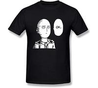 Fkyceun Men's One-Punch Man Ok T-Shirts Black tee (X-Large)