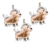 FkYstrix Dog Hair Collector Keychain, Whiskers Storage Keychain, Fur Keepsake Key Capsules, Transparent Pet Fur Holder Key Chain(3Pcs, Puppy)