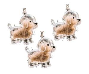 FkYstrix Dog Hair Collector Keychain, Whiskers Storage Keychain, Fur Keepsake Key Capsules, Transparent Pet Fur Holder Key Chain(3Pcs, Puppy)