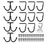 FL HUA 12 Piezas Colgador de Tazas Debajo del Gabinete, Gancho para Colgar Tazas de Metal con Tornillos, Cuelga Taza para Utensilios Abrigos Sombreros Corbatas y Macetas (8 Simples + 4 Dobles)