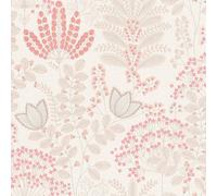 FL61126 - Papel Tapiz Floral Plateado Gris Galerie