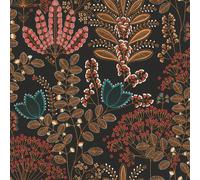 FL61129 - Papel Tapiz Floral Negro Galerie