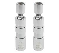 Flaconi 2 Piezas Llave Bujias Auto,14mm & 16mm Llave bujias Magnética de Junta Universal,Llave Vaso Bujia,Herramientas de Extracción de Bujía,bujías de Pared extrafina,para automóviles, Motocicletas