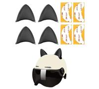Flaconi 4PCS Decoración para Casco de Motocicleta,Casco Moto Orejas De Gato,Casco Moto Orejas Gato Decorativas Lindo,Pegatinas Casco Kit,Calcomanías de Decoración de Casco para Bicicleta (Negro)