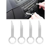 Flaconi 4PCS Herramienta Extracción Radio Coche,Kit de Herramientas para Radio de Coche,Herramientas Desmontar Radio Coche,Adecuado para Automóviles, SUV,Camiones (Plata)
