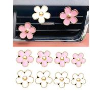 Flaconi 8PCS Ambientador de Coche,Ambientadores Coche,Clips de Ventilación de Margarita Clip de Ambientador Coche,Accesorios Coche Decoración Interior Mujer,para Decoración de Coche Automóviles