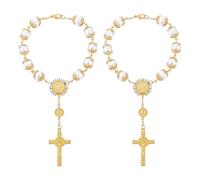 Flaconi Decoracion Coche,Rosarios Religiosos,Accesorios Coche Colgante,Espejo Coche Colgante,Espejo Retrovisor Colgante,Adecuado para Interior del Rosario del Espejo Retrovisor del Coche (Oro)