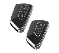 Flaconi Funda Protectora para Llave de Coche,Accesorios para Coche,Funda Carcasa Llave Coche Silicona TPU,para Que Las Llaves de tu Coche se Mantengan como Nuevas (Borde Plateado - Negro)