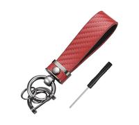 Flaconi Llavero Coche,Llavero para Coche,Llavero de Coche,Llavero de Piel Auténtica para Coche,Llavero de Cuero de Microfibra,Compatible con la Mayoría de los Llaveros de Automóviles(Rojo)