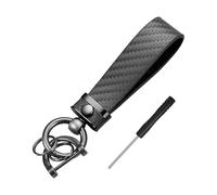 Flaconi Llavero Coche,Llavero para Coche,Llavero de Coche,Llavero de Piel Auténtica para Coche,Llavero de Cuero de Microfibra,Compatible con la Mayoría de los Llaveros de Automóviles(Negro)