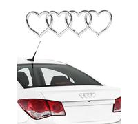 Flaconi Pegatinas para Coche,Pegatina Coche,Pegatinas para Coche Exterior, Emblema 3D con Logotipo de Corazón para Maletero Trasero,Accesorios de Coche,para A3 A4 A5 A6 A8 TT R8 Q3 Q5 Q7 (Plata)