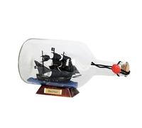 FLADO Modelo de Barco Perla Negra en una Botella, Adornos artesanales Creativos, Modelo de Barco Terminado en una Botella de Vidrio (22 * 9 * 11 cm)