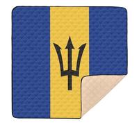 Flag Barbados - Alfombra de juego grande y resistente para el suelo, acogedora y transpirable, para bebés pequeños, 50 x 50 pulgadas
