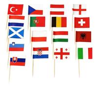 Flag Cupcake Toppers - 10x8x2cm Double Sided Print Patriotic Flags - 100pcs Cupcake Toppers, Miniature Flags, Atmosphere Enhancement Cocktail Fruit Stick For Football Basketball Matches