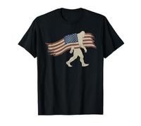 Flag De American Bigfoot T -Shirt Sasquatch Patriotic Camiseta