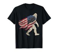 Flag De American Bigfoot T -Shirt Sasquatch Patriotic Camiseta