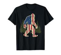 Flag De American Bigfoot T -Shirt Sasquatch Patriotic Camiseta