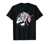 Flag De American Bigfoot T -Shirt Sasquatch Patriotic Camiseta
