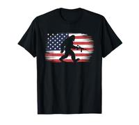 Flag De American Bigfoot T -Shirt Sasquatch Patriotic Camiseta