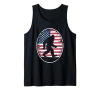Flag De American Bigfoot T -Shirt Sasquatch Patriotic Camiseta sin Mangas