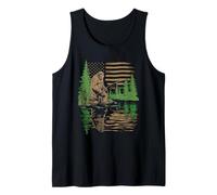 Flag De American Bigfoot T -Shirt Sasquatch Patriotic Camiseta sin Mangas