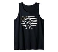Flag De American Bigfoot T -Shirt Sasquatch Patriotic Camiseta sin Mangas