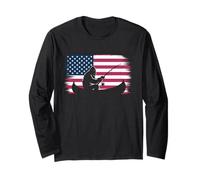 Flag De American Bigfoot T -Shirt Sasquatch Patriotic Manga Larga