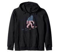 Flag De American Bigfoot T -Shirt Sasquatch Patriotic Sudadera con Capucha